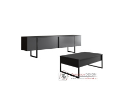 LUXE SET, konferenční + televizní stolek, černá / antracit
