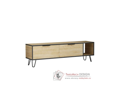 RIHO, televizní stolek 2-dveřový, dub / antracit