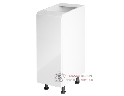 AURORA, dolní kuchyňská skříňka D30 - levá, bílá / bílý lesk