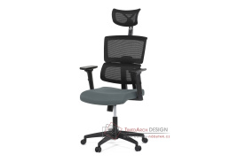 KA-B1025 GREY, kancelářská židle, látka šedá / síťovina černá