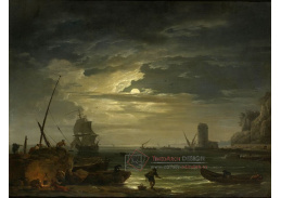 KO III-68 Claude-Joseph Vernet - Středomořský přístav v měsíčním světle