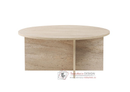 SOLEIL, konferenční stolek pr. 90cm, traventin