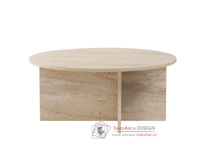 SOLEIL, konferenční stolek pr. 90cm, traventin