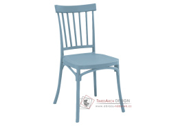 SAZEN, jídelní židle, plast modrý