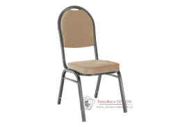 JEFF 2, konferenční - jídelní židle, šedá / látka béžová