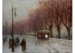 Jakub Schikaneder - Nábřeží s tramvají
