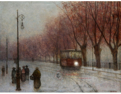 Jakub Schikaneder - Nábřeží s tramvají