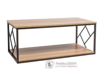 TABLO l, konferenční stolek 111x51cm, tmavě hnědá / dub