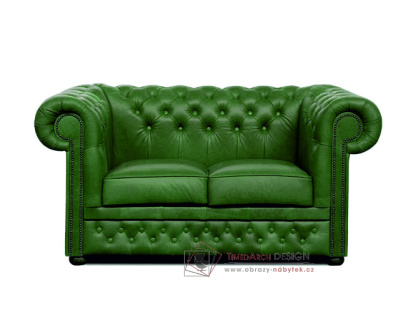 CHESTERFIELD LORD, pohovka 2-křeslo, kůže zelená