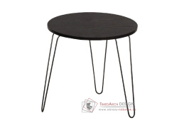 RONIN, příruční stolek pr. 48cm, černá / černý dub