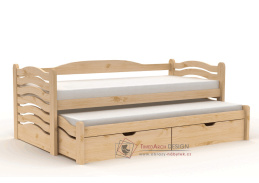 L915 IVANKA, dětská postel s přistýlkou, borovicový masiv