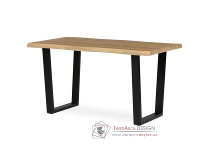 HT-F4214 OAK, jídelní stůl 140x80cm, černý lak / dub divoký