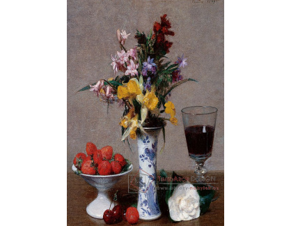 VF297 Henri Fantin-Latour - Zátiší s ovocem a květinami