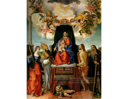 SO IV-20 Lorenzo Lotto - Madonna na trůnu s anděly a světci