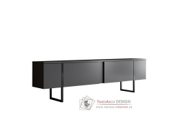 LUXE, televizní stolek 2-dveřový, černá / antracit