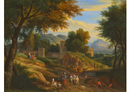 A-8597 Adriaen Frans Boudewyns - Kopcovitá krajina s pastevci a dobytkem