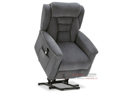 TV-7072 GREY2, relaxační křeslo s elektrickým ovládáním, látka šedá