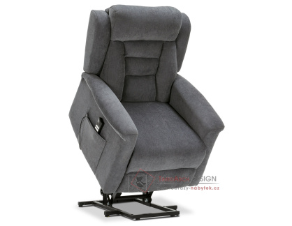 TV-7072 GREY2, relaxační křeslo s elektrickým ovládáním, látka šedá