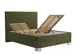VILLY, čalouněná postel 160x200cm, látka zelená