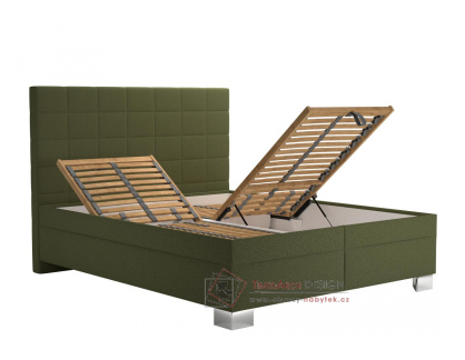 VILLY, čalouněná postel 160x200cm, látka zelená