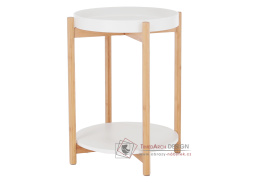 KABRA, příruční stolek s odnímatelnou deskou, přírodní / bílá