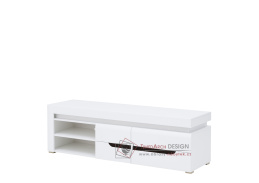 IRMA IM02, televizní stolek s LED osvětlením, bílá / vysoký lesk bílý