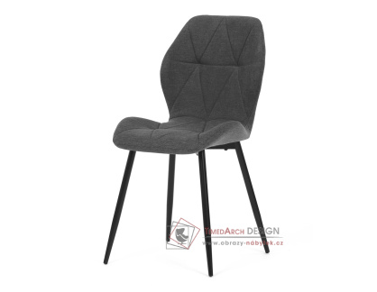 CT-285 GREY2, jídelní židle, černá / látka šedá