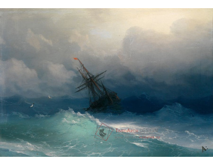 A-1544 Ivan Konstantinovič Ajvazovskij - Loď na bouřlivém moři