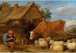 DDSO-1549 David Teniers - Pastýř hrající na píšťalu se stádem