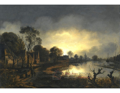 SO XVI-40 Aert van der Neer - Říční krajina za soumraku