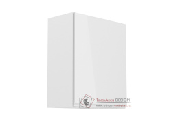 AURORA, horní kuchyňská skříňka G601F - pravá, bílá / bílý lesk