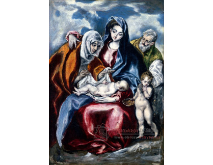 D-7818 El Greco - Svatá rodina se svatou Annou a Janem Křtitelem