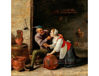 D-9784-1 David Teniers - Nerovný pár v hostinci