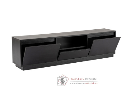 VANGUARD, televizní stolek 3-dveřový, černá