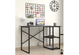 BUSTOS, psací stůl s policemi 60x120cm, černá / antracit
