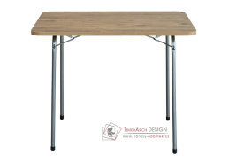 ARLON, skládací stůl 80x60cm, stříbrná / borovice