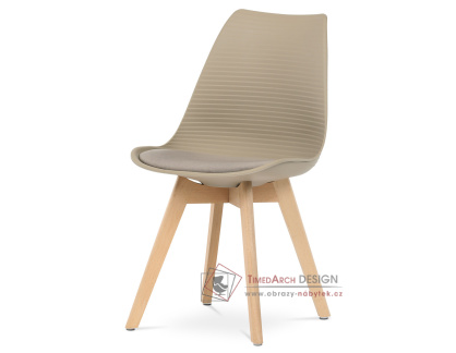 CT-X7055 CAP, jídelní židle, buk / plast + ekokůže cappuccino