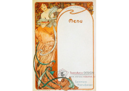 VAM85 Alfons Mucha - Menu, Moet a Chandon