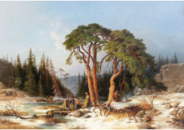 SO XIV-461 Joseph Magnus Stack - Norská zimní krajina s postavami