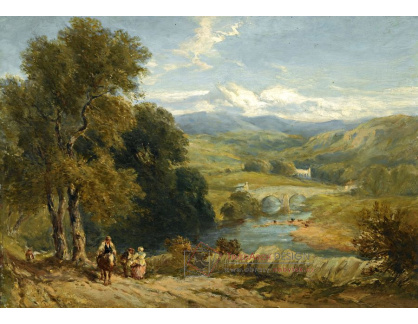 SO XVI-441 David Cox - Krajina s výhledem na Bolton Abbey, Yorkshire a řeku Wharfe