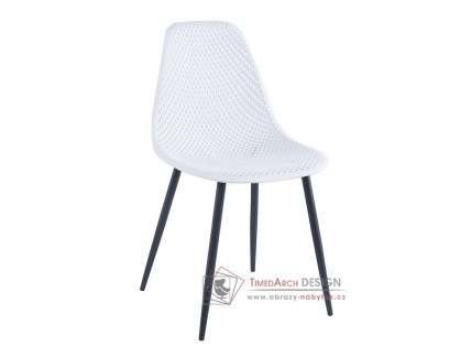 TEGRA 2, jídelní židle, černá / plast bílý