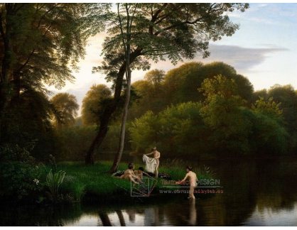 A-1823 Peter Christian Skovgaard - Koupání chlapců u vesnického rybníka