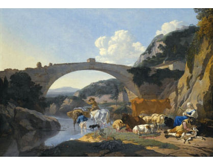 KO IV-287 Karel du Jardin - Italská krajina s pastevci a zvířaty při odpočinku