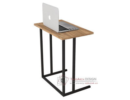 SORIA, příruční stolek, černá / borovice