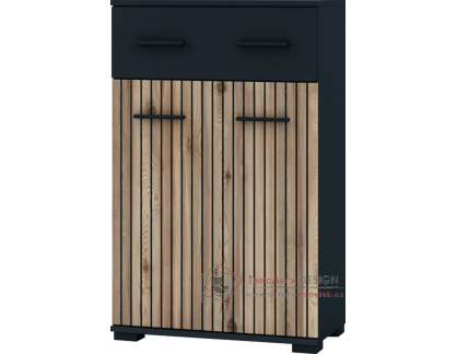 ZEMURA komoda se šuplíkem, dub Artisan/antracit