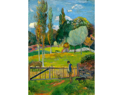 A-140 Paul Gauguin - Farmář a jeho pes poblíž plotu