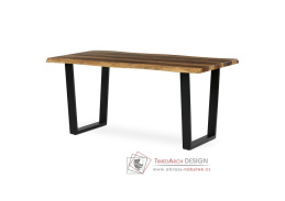 HT-F4216 OLW, jídelní stůl 160x90cm, černý lak / staré dřevo