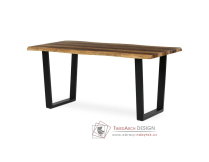 HT-F4216 OLW, jídelní stůl 160x90cm, černý lak / staré dřevo