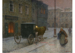 Jakub Schikaneder - Večerní motiv s kočárem