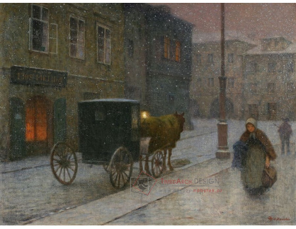 Jakub Schikaneder - Večerní motiv s kočárem